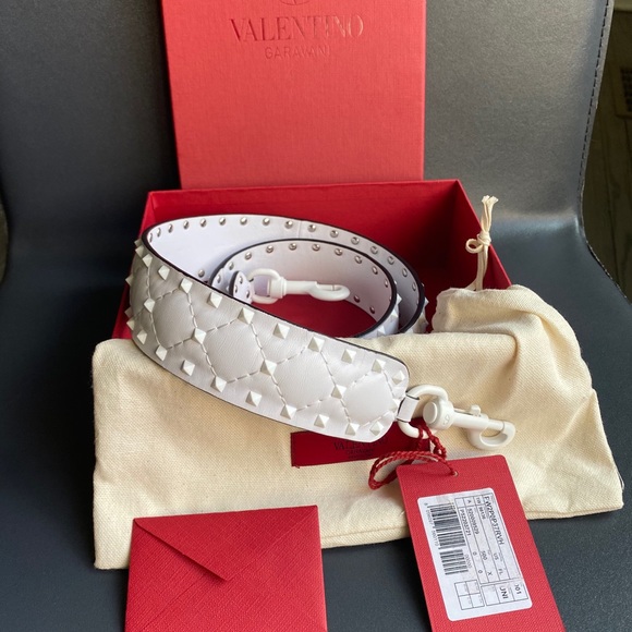 Valentino Accessories - Valentino white studded bag strap spiked